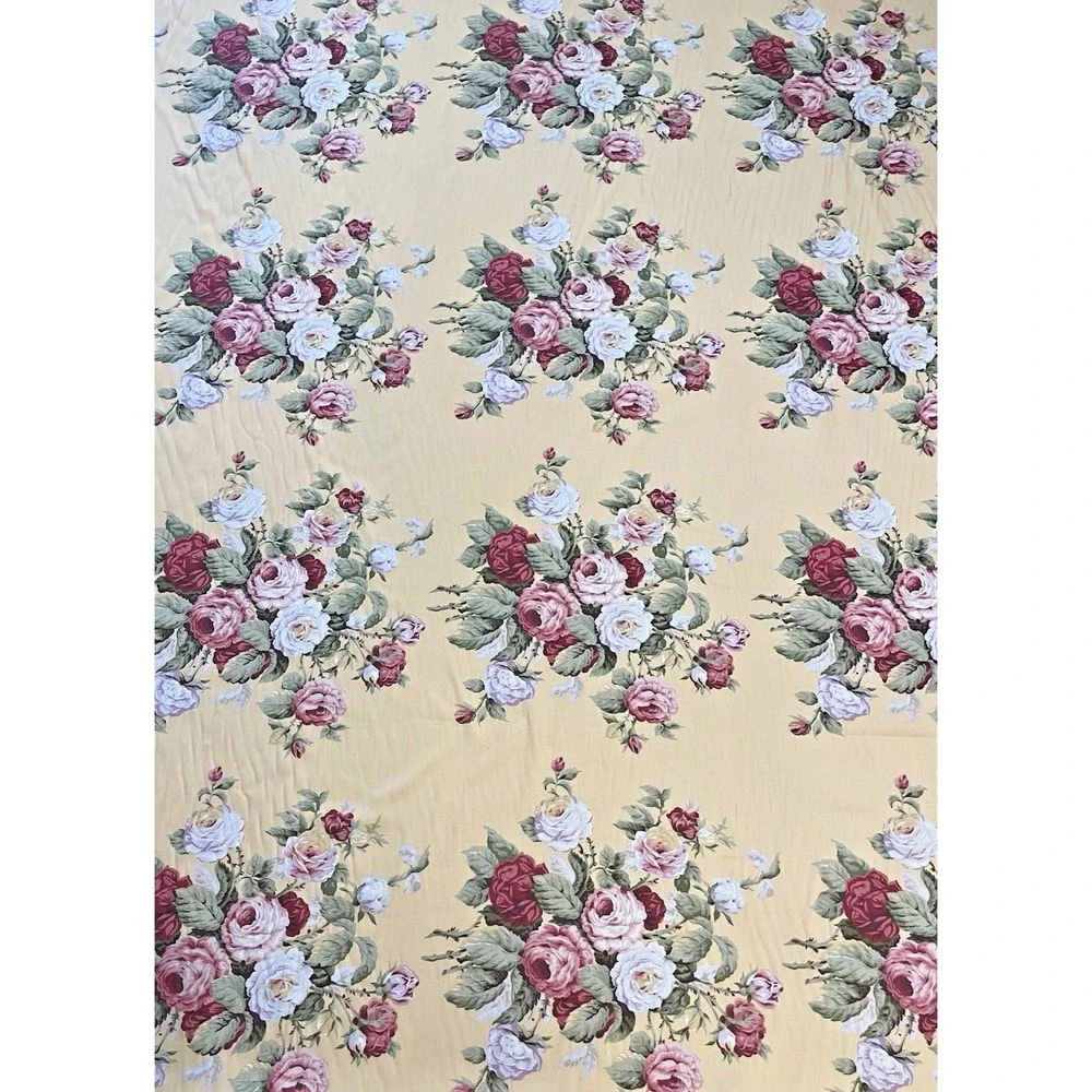 Ralph Lauren Vtg Home Decor‎ Fabric Kathleen Yellow Cabbage Roses By The Yard
